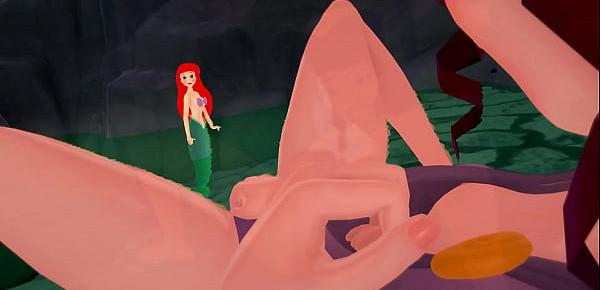  Disney - Ariel watches Megara masturbate - Little Mermaid x Hercules - Hentai